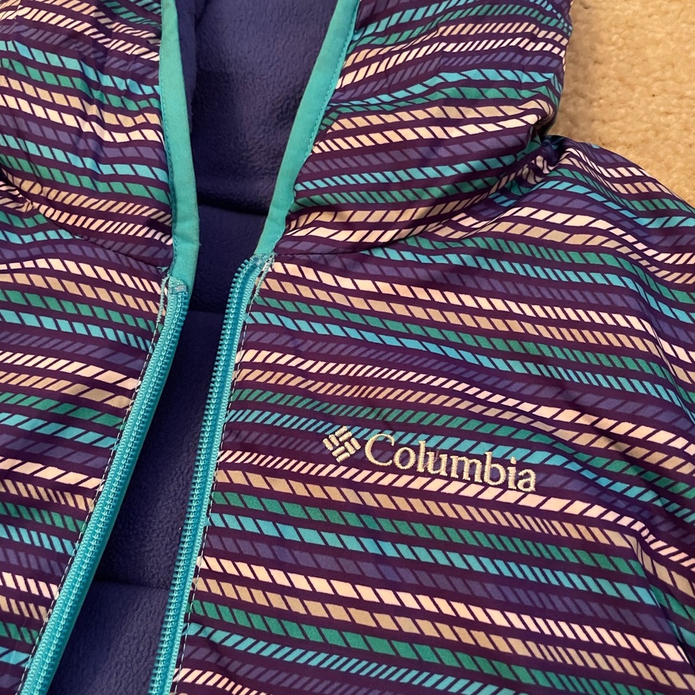 Columbia Reversible Kids' Purple/Turquoise Hooded Coat - Picture 6 of 8